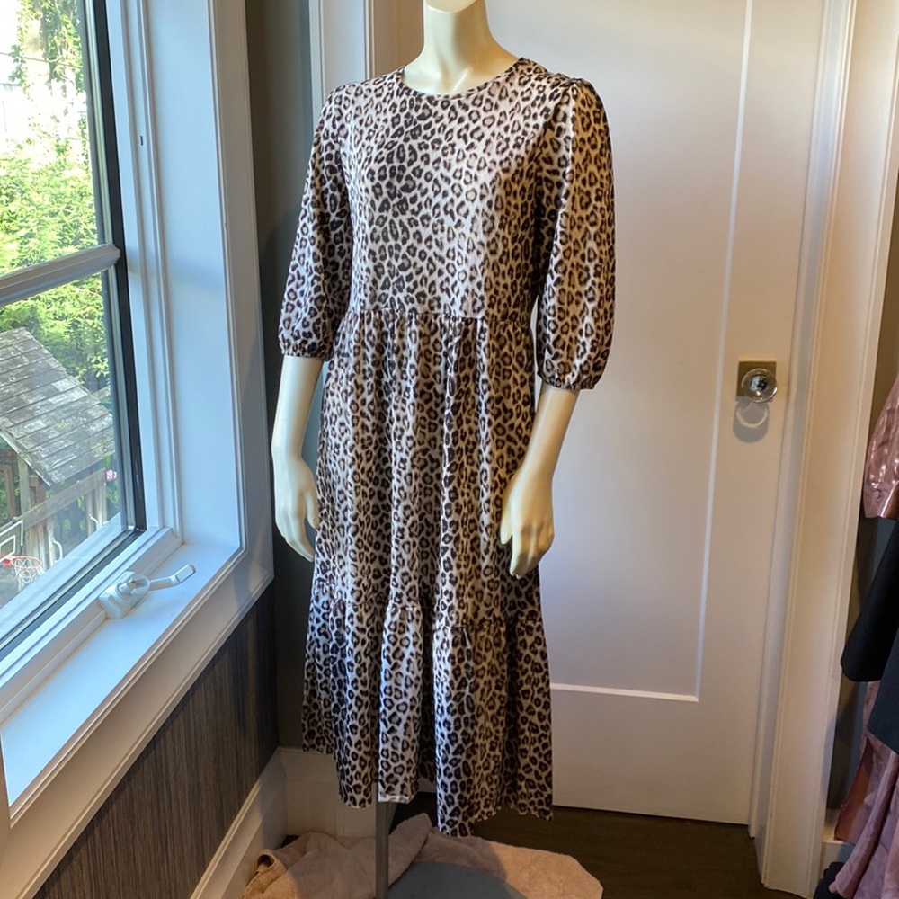 Zara Leopard Print Midi Dress